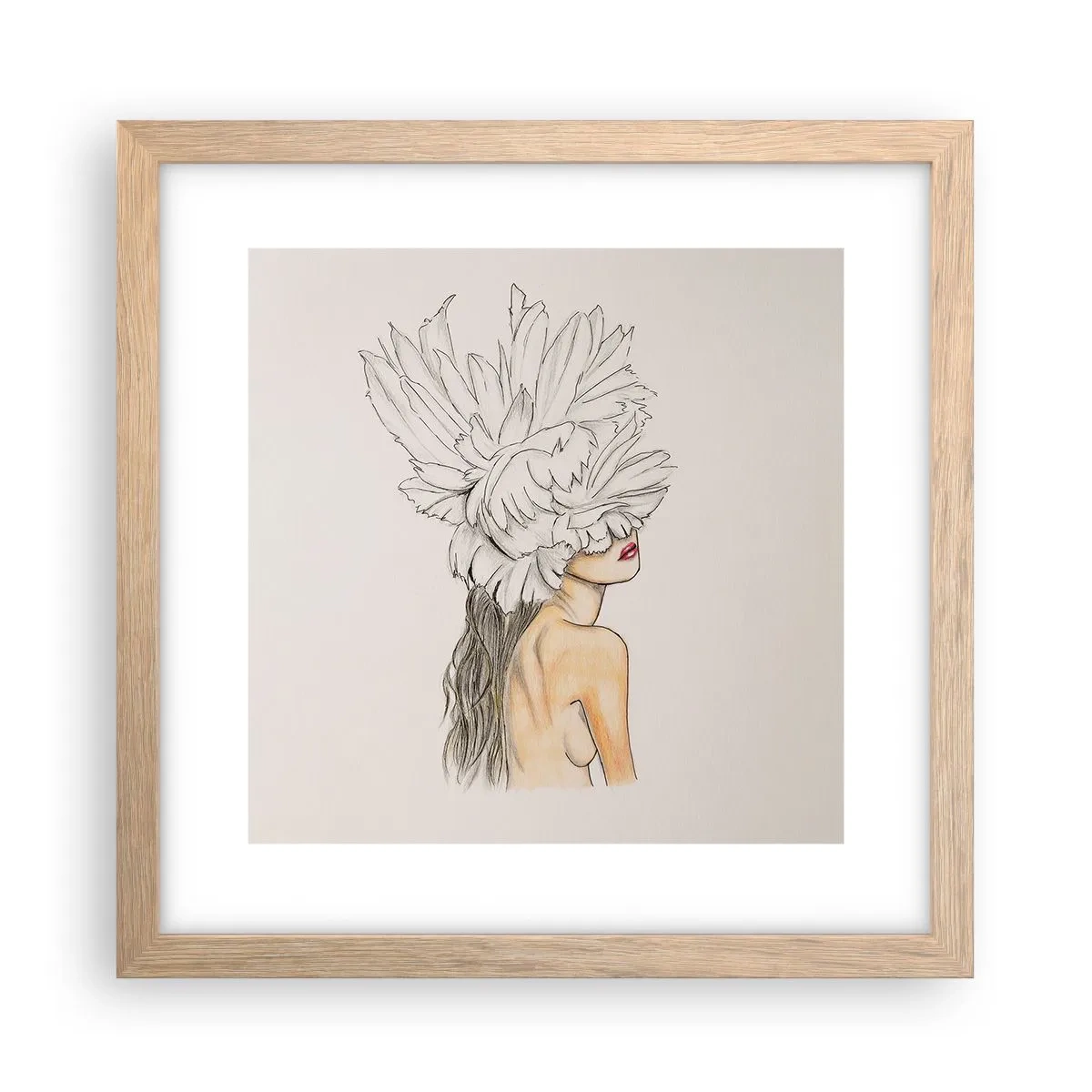 Affiche dans un chêne clair - Poster - Beauté couronnée - 30x30 cm