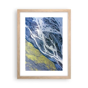 Affiche dans un chêne clair - Poster - Peintures rupestres de la nature - 30x40 cm