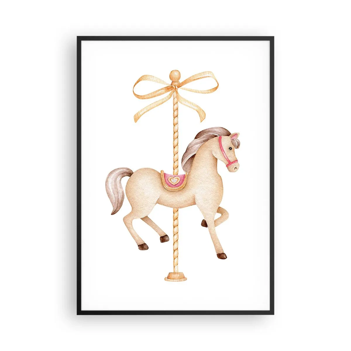 Affiche dans un cadre noir - Poster - Un trot gracieux - 70x100 cm