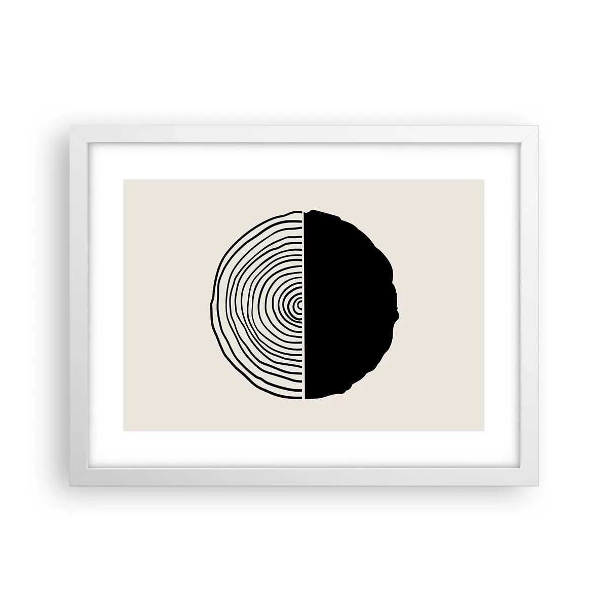 Affiche dans un cadre blanc - Poster - Moitié-moitié - 40x30 cm