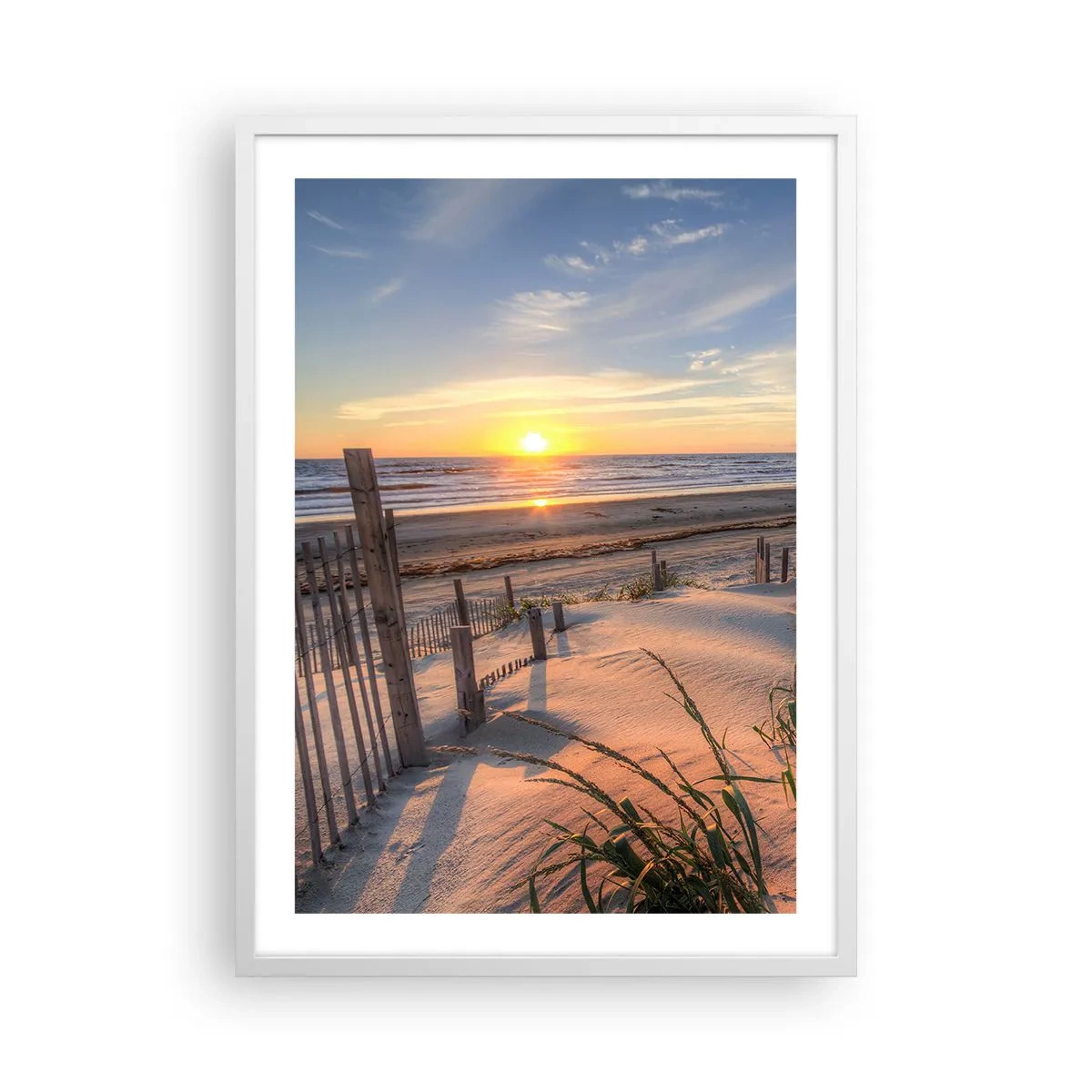 Affiche dans un cadre blanc - Poster - Ombre et brillance du vent - 50x70 cm