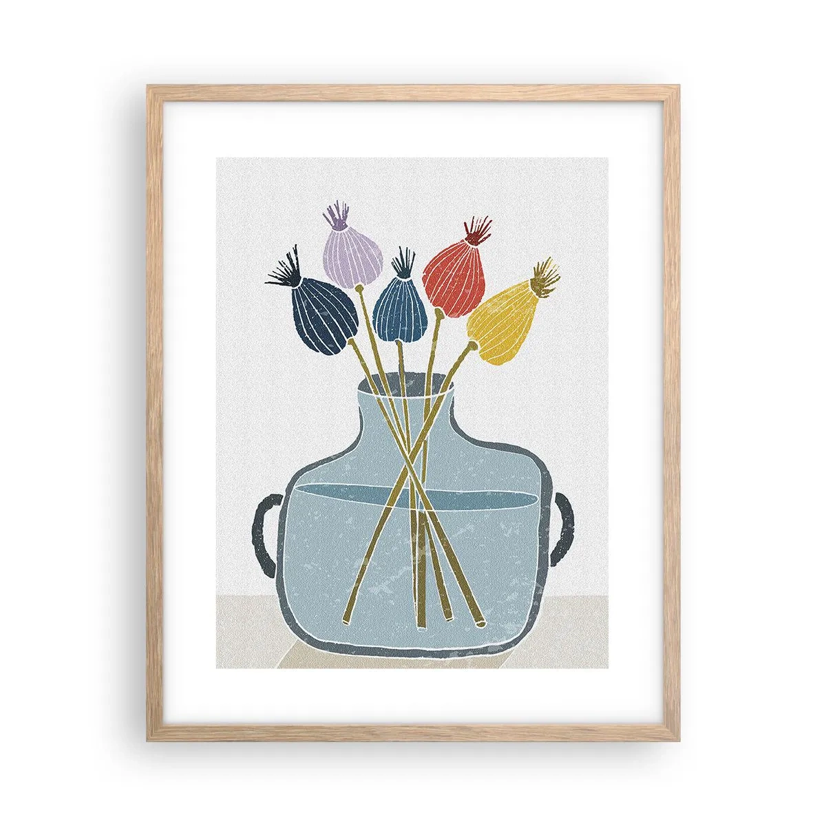 Affiche dans un chêne clair - Poster - Comme s'il avait semé des graines de pavot - 40x50 cm