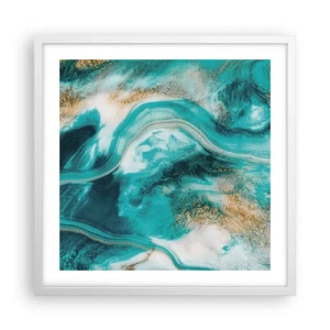 Affiche dans un cadre blanc - Poster - Rivière d'or - 50x50 cm