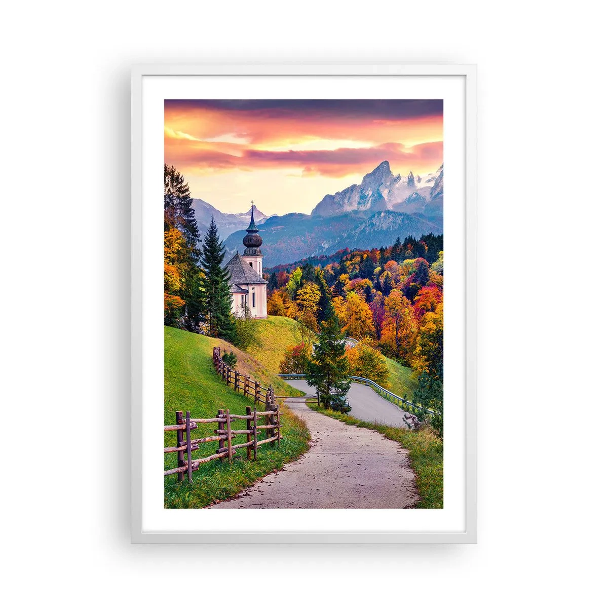 Affiche dans un cadre blanc - Poster - Paysage comme peind - 50x70 cm