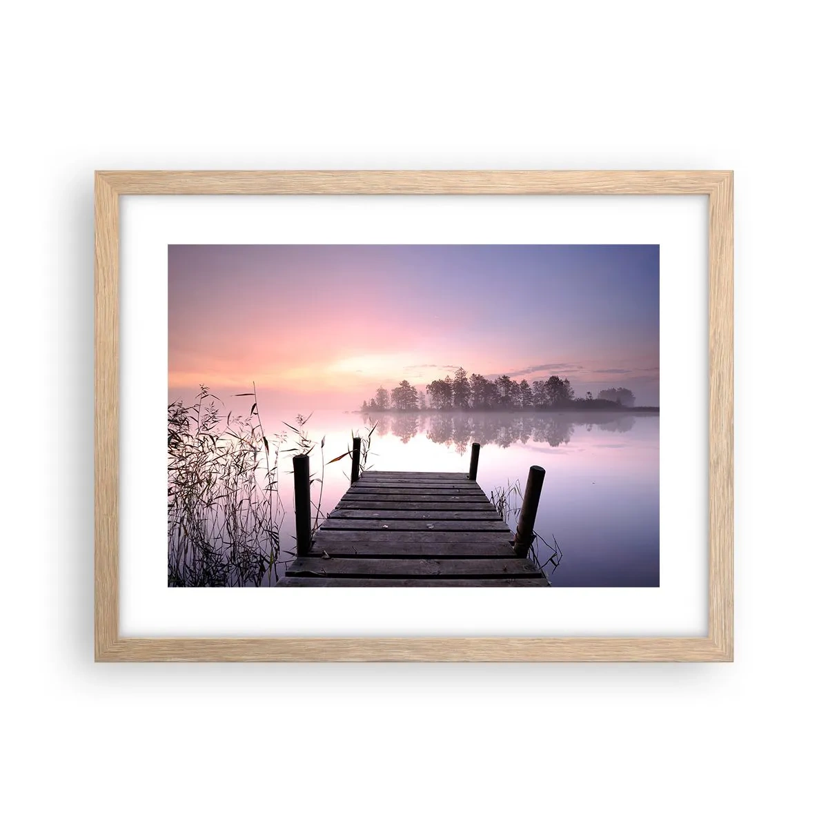 Affiche dans un chêne clair - Poster - De la brume lilas… - 40x30 cm