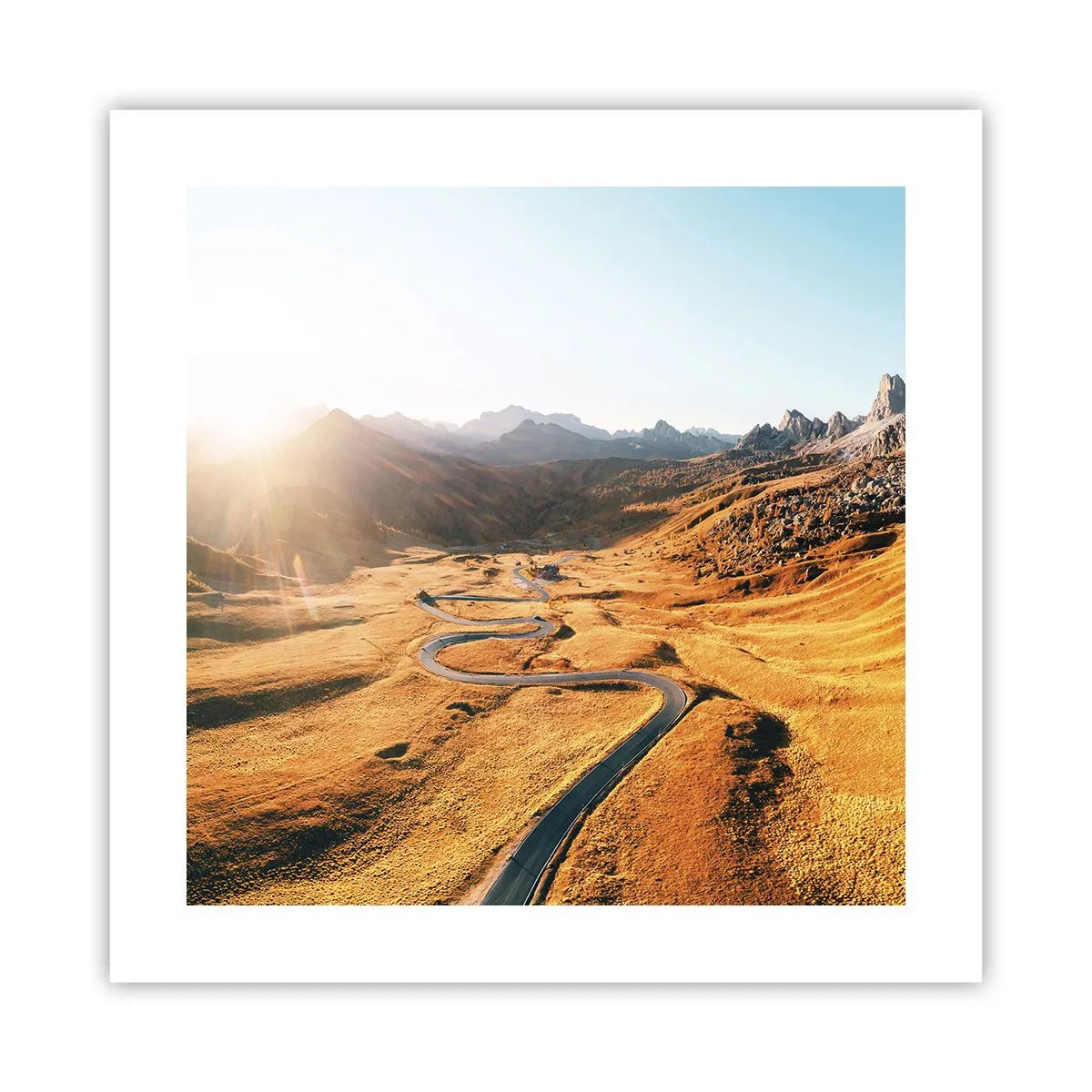 Affiche - Poster - Dans une vallée dorée - 40x40 cm