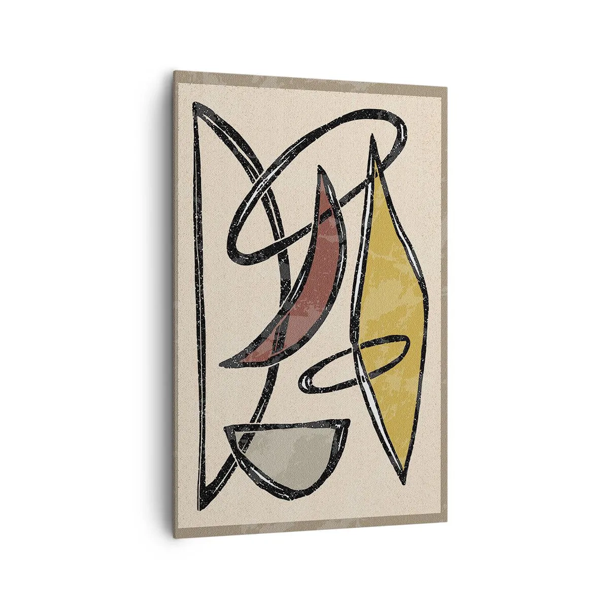 Impression sur toile - Image sur toile - Abstraction avec des formes géométriques et des couleurs sobres - 80x120cm - Verticales et horizontales - Décoration murale moderne pour le salon et la chambre ARTTOR