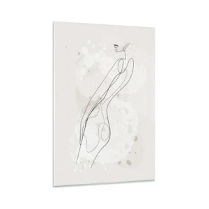 Impression sur verre - Image sur verre - Une esquisse de silhouette subtile dans un style minimaliste - 80x120cm - Trompe l'oeil - Décoration murale moderne pour le salon et la chambre ARTTOR