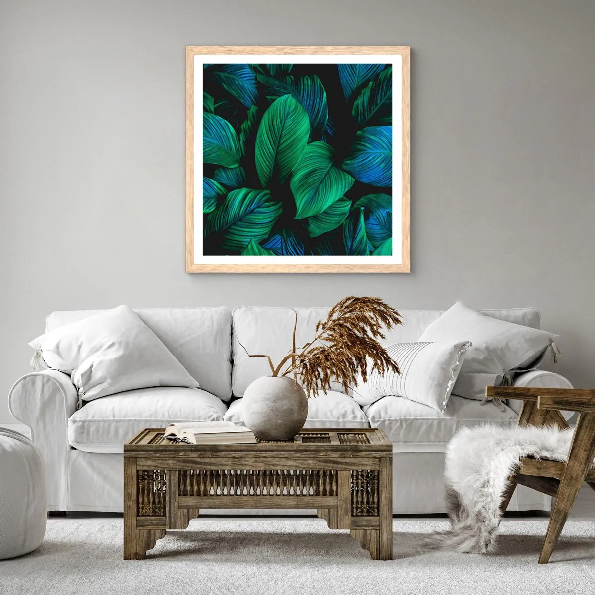 Affiche dans un chêne clair - Poster - Dans la foule verte - 60x60 cm