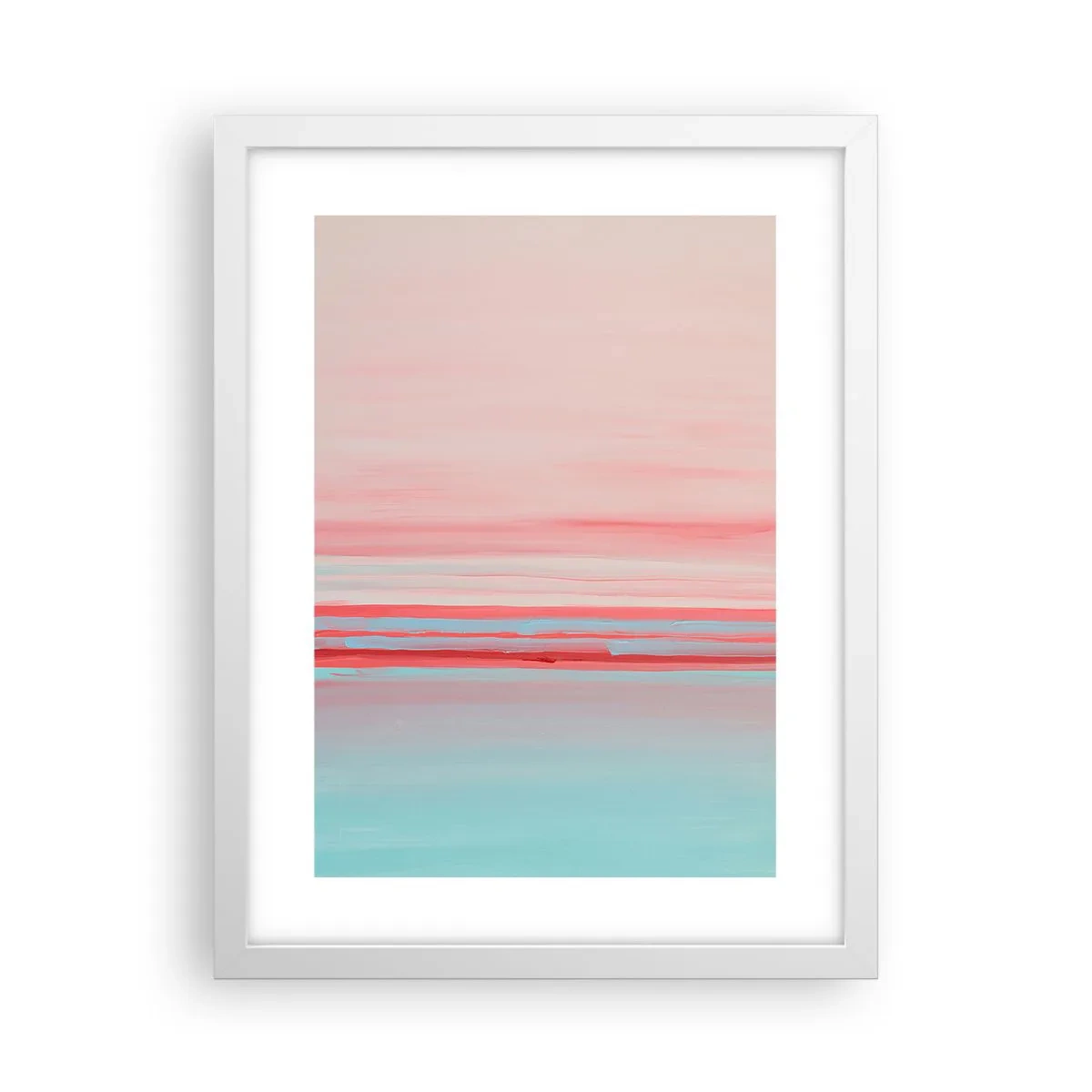 Affiche dans un cadre blanc - Poster - Abstraction à l'aube - 30x40 cm