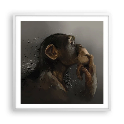 Affiche dans un cadre blanc - Poster - Certainement un penseur - 60x60 cm