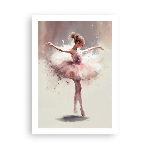 Affiche - Poster - Ballerine en mouvement artistique - 50x70cm - Comme un jeune oiseau - Décoration murale moderne pour le salon et la chambre ARTTOR