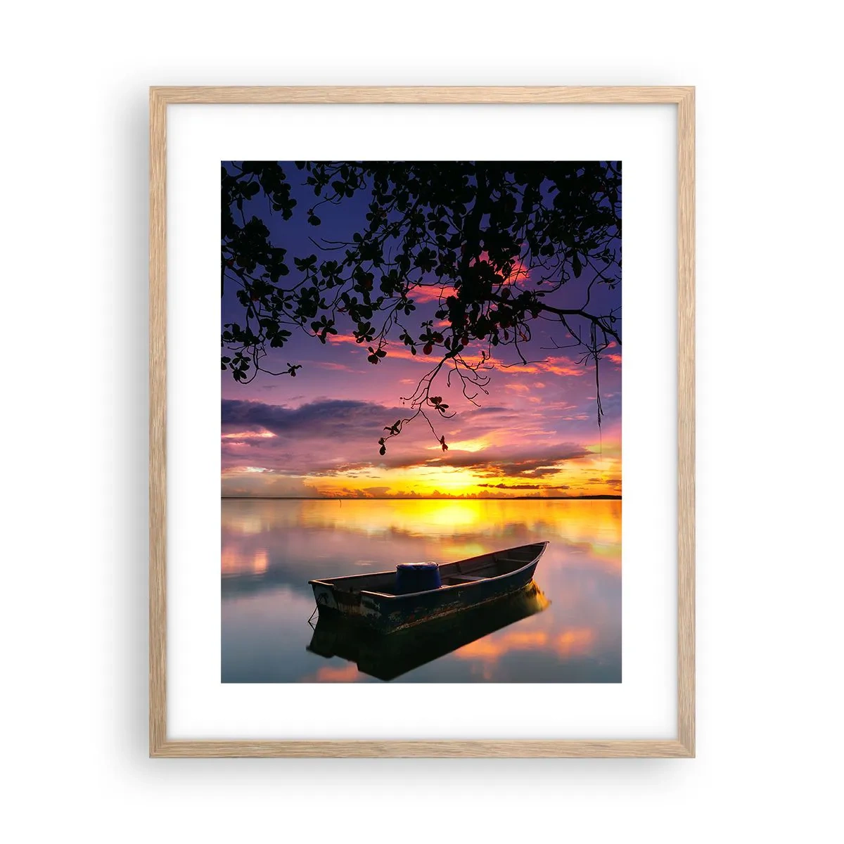 Affiche dans un chêne clair - Poster - "Tu sembles suspendu au milieu du ciel..." - 40x50 cm