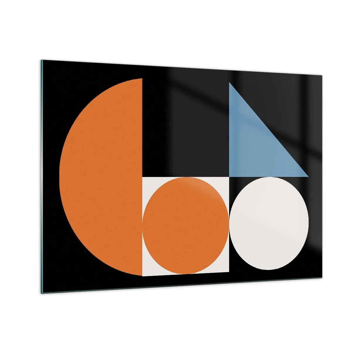 Impression sur verre - Image sur verre - Figures géométriques dans un arrangement abstrait - 100x70cm - Rangement de figures - Décoration murale moderne pour le salon et la chambre ARTTOR