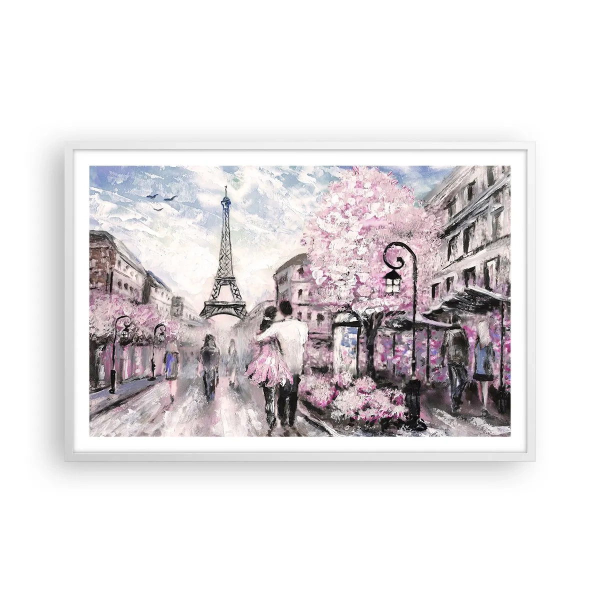 Affiche dans un cadre blanc - Poster - Comment tomber amoureu, il faut juste... - 91x61 cm