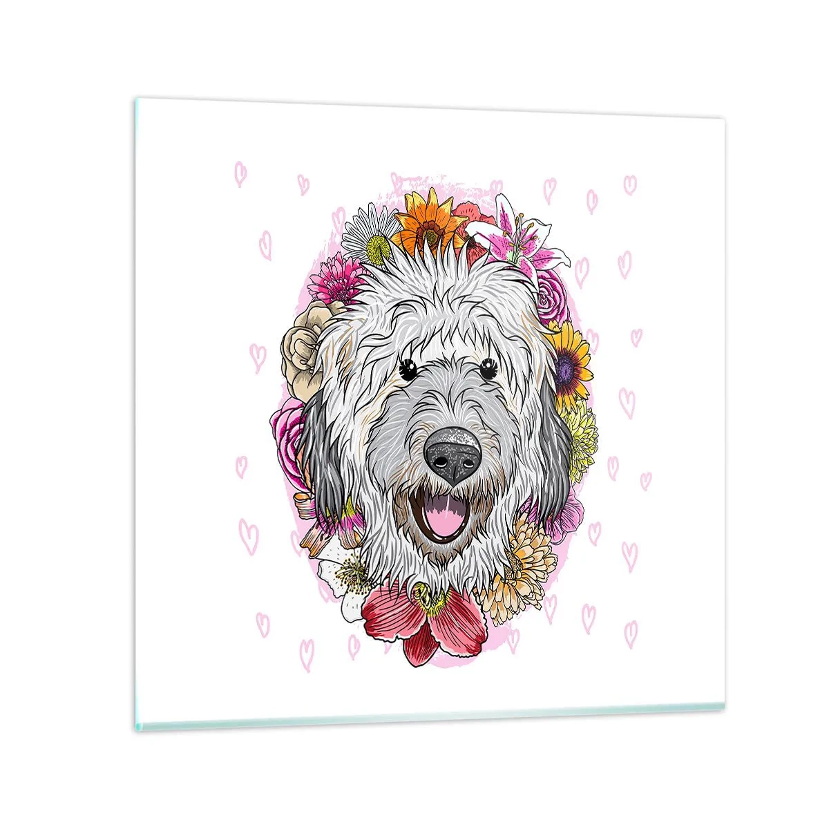 Impression sur verre - Image sur verre - La joie du chiot - 70x70 cm