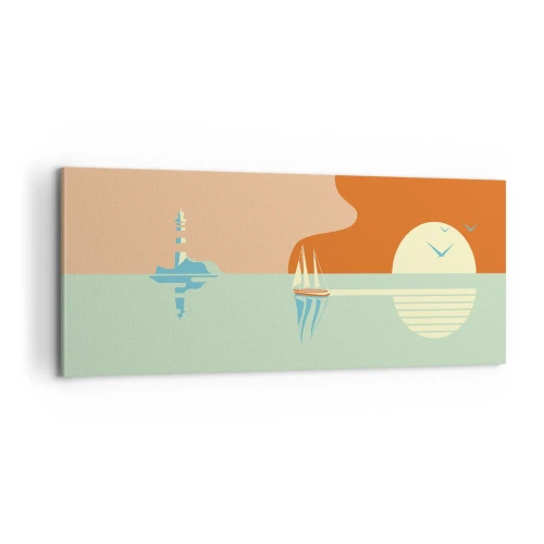 Impression sur toile - Image sur toile - Paysage idéal de la mer - 100x40 cm