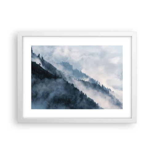 Affiche dans un cadre blanc - Poster - Mysticisme des montagnes - 40x30 cm