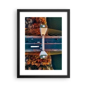 Affiche dans un cadre noir - Poster - Au dessus de l'eau et de la forêt - 30x40 cm