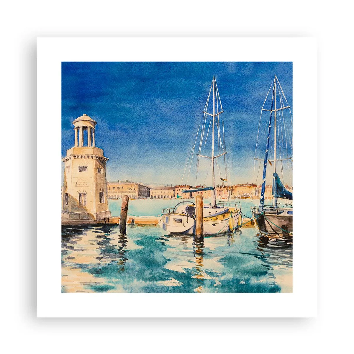 Affiche - Poster - Lagune ensoleillée - 40x40 cm