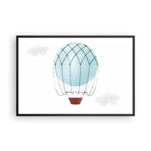 Affiche dans un cadre noir - Poster - Entièrement dans les nuages - 91x61 cm