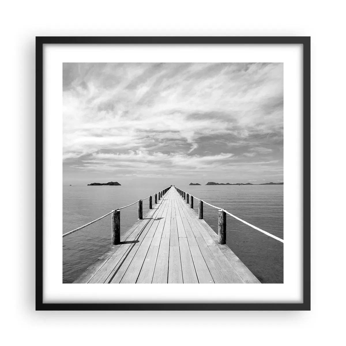 Affiche dans un cadre noir - Poster - Et peut-être un voyage... - 50x50 cm