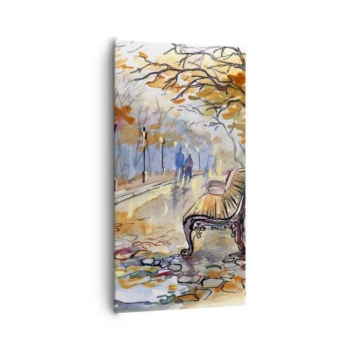 Impression sur toile - Image sur toile - Errer ensemble à l'automne - 65x120 cm