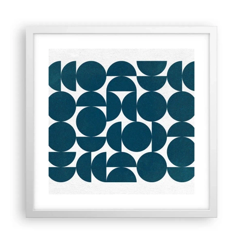Affiche dans un cadre blanc - Poster - Cercles et demi-cercles - 40x40 cm