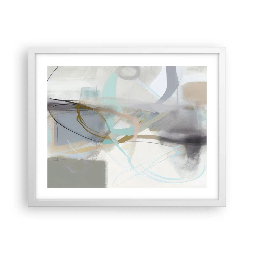 Affiche dans un cadre blanc - Poster - Abstraction brumeuse - 50x40 cm