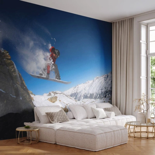 Papier Peint Autocollant Deluxe Sticker - Et tu es devenu une partie de l'espace - Paysage, Planche a neige, sport - 200x140 cm