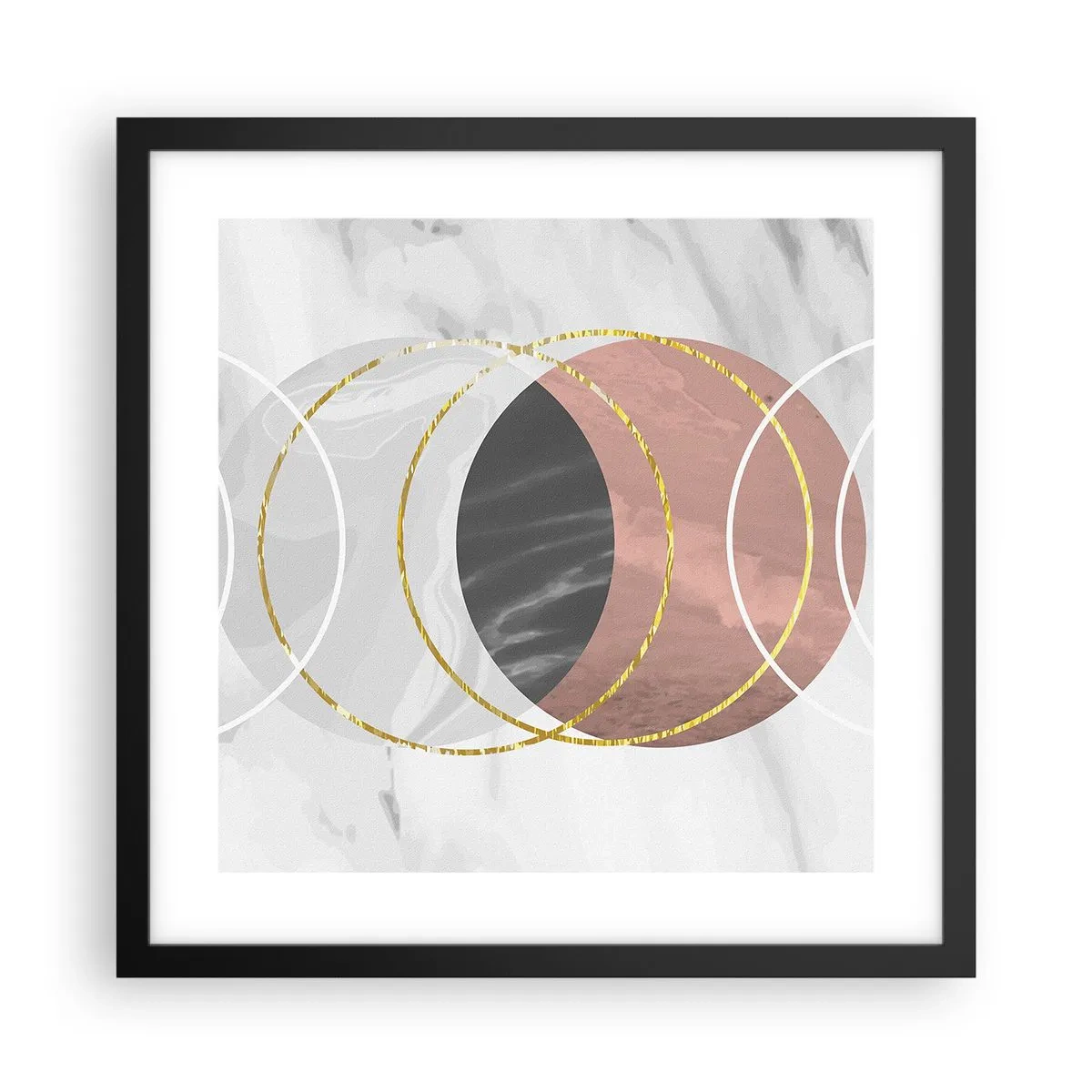 Affiche dans un cadre noir - Poster - Musique des sphères - 40x40 cm