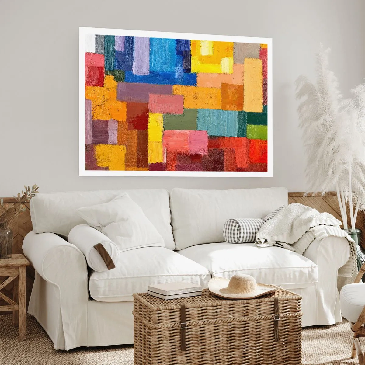 Affiche - Poster - Rectangles abstraits colorés dans différentes nuances - 100x70cm - Chacun est différent, tout est coloré - Décoration murale moderne pour le salon et la chambre ARTTOR
