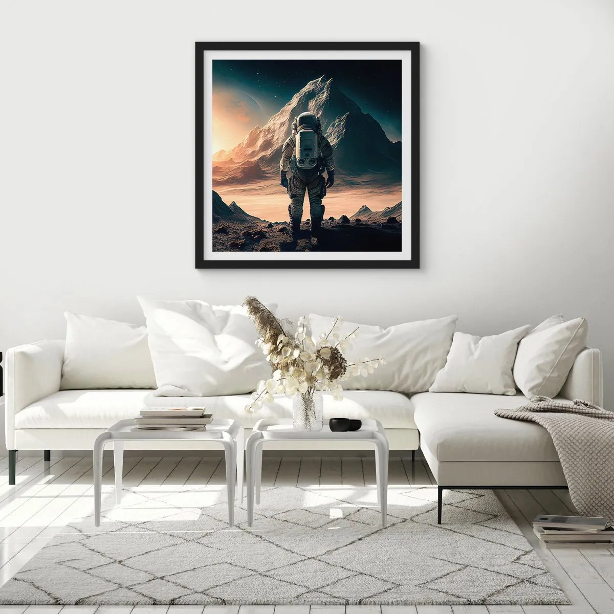 Affiche dans un cadre noir - Poster - Nouveau défi - 40x40 cm