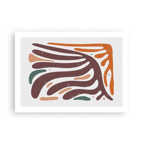 Affiche - Poster - Composition organique rayonnante - 70x50 cm