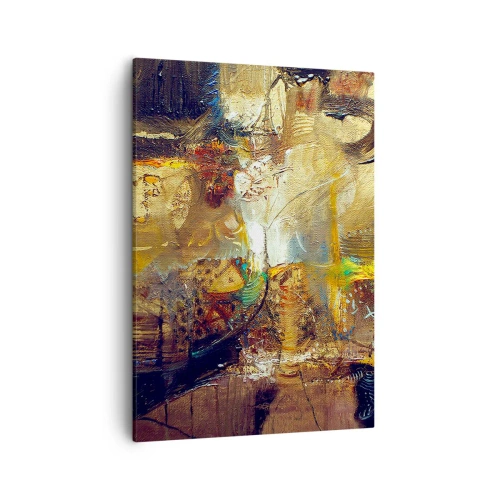 Impression sur toile - Image sur toile - Nature morte abstraite aux couleurs chaudes - 50x70cm - Froid, tiède, chaud - Décoration murale moderne pour le salon et la chambre ARTTOR