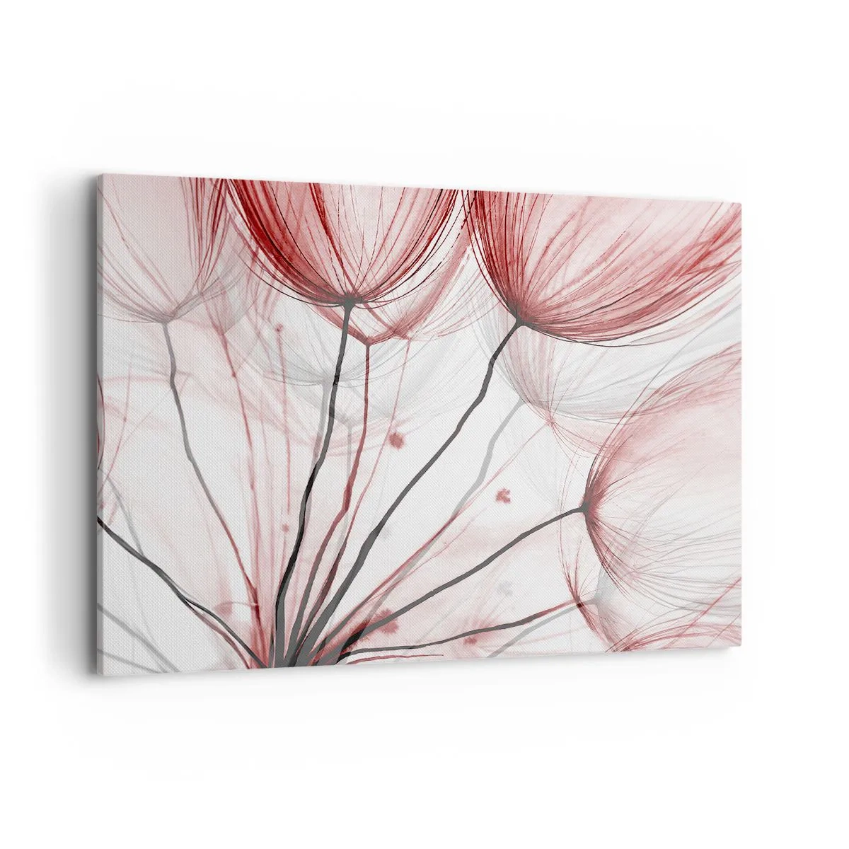 Impression sur toile - Image sur toile - Fleurs délicates dans des tons de rouge sur fond clair - 100x70cm - Avant le départ - Décoration murale moderne pour le salon et la chambre ARTTOR