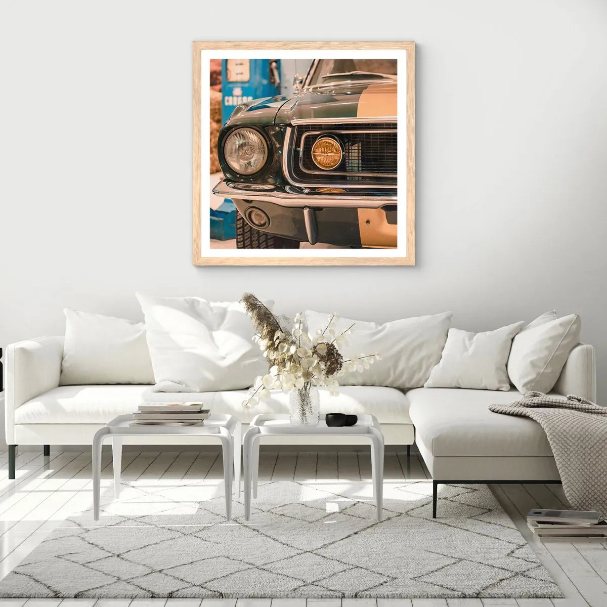 Affiche dans un chêne clair - Poster - Rencontre avec une légende - 30x30 cm