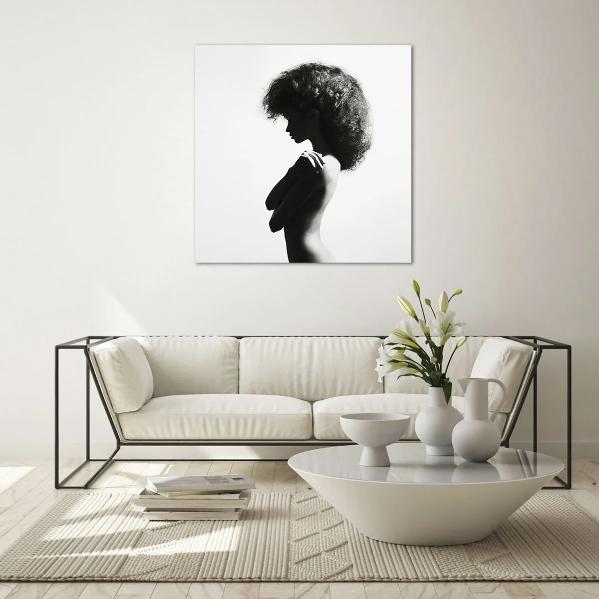 Impression sur verre - Image sur verre - Comme une fleur au bout d'une fine tige - 70x70 cm