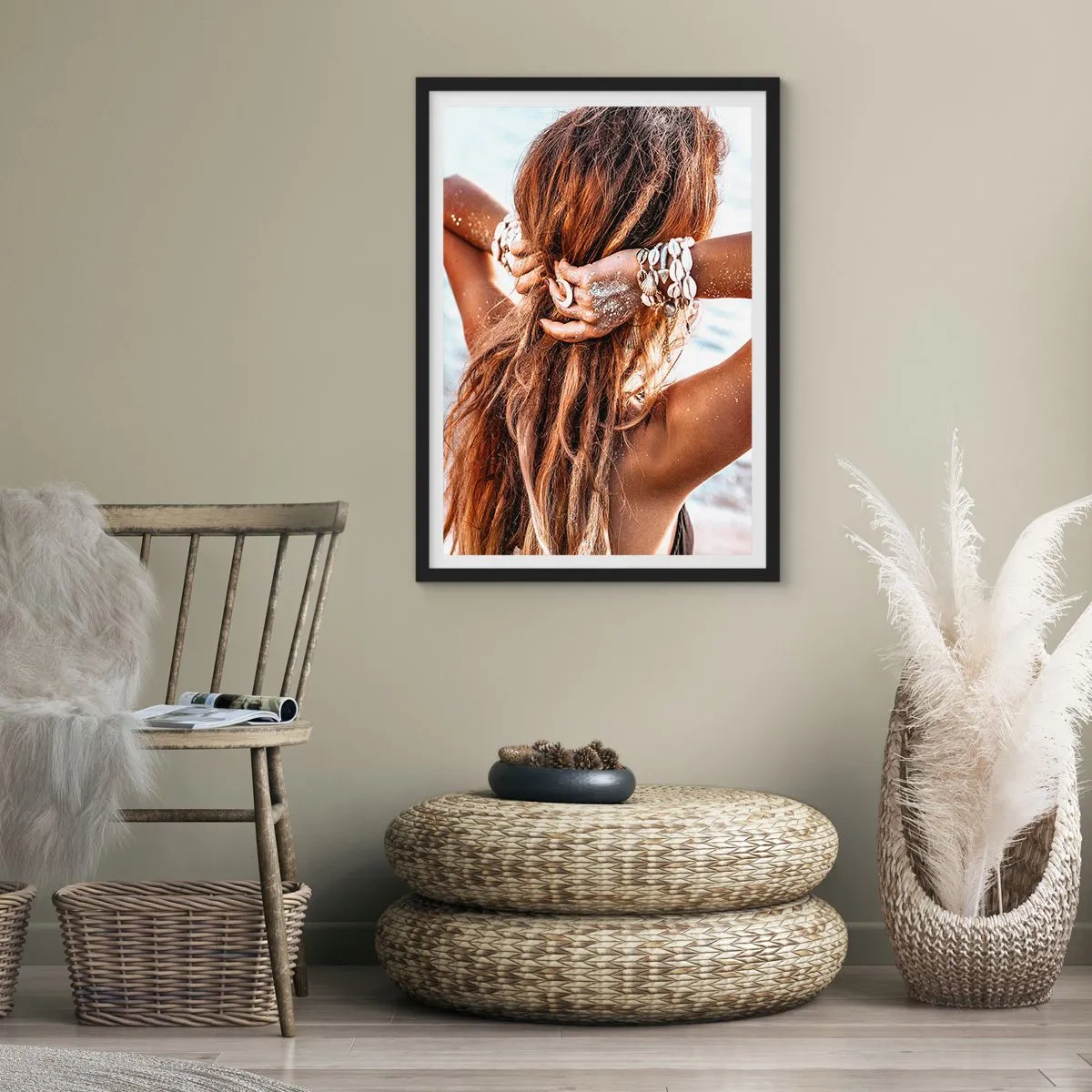 Affiche dans un cadre noir - Poster - La soeur de l'eau et du soleil - 40x50 cm