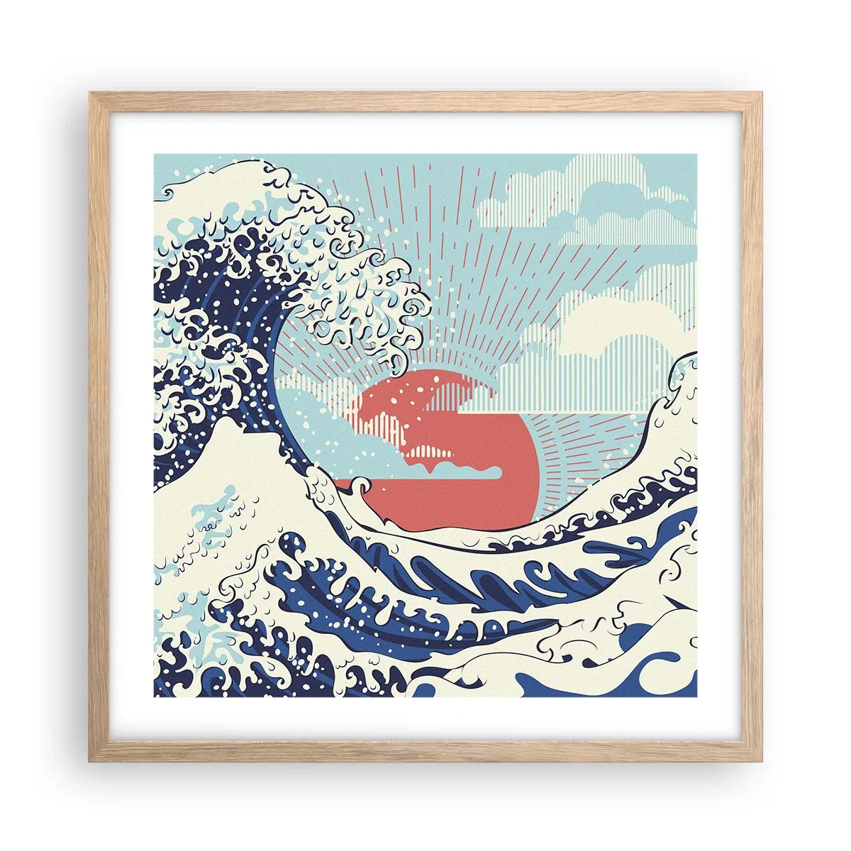 Affiche dans un chêne clair - Poster - D'une inspiration japonnaise - 50x50 cm