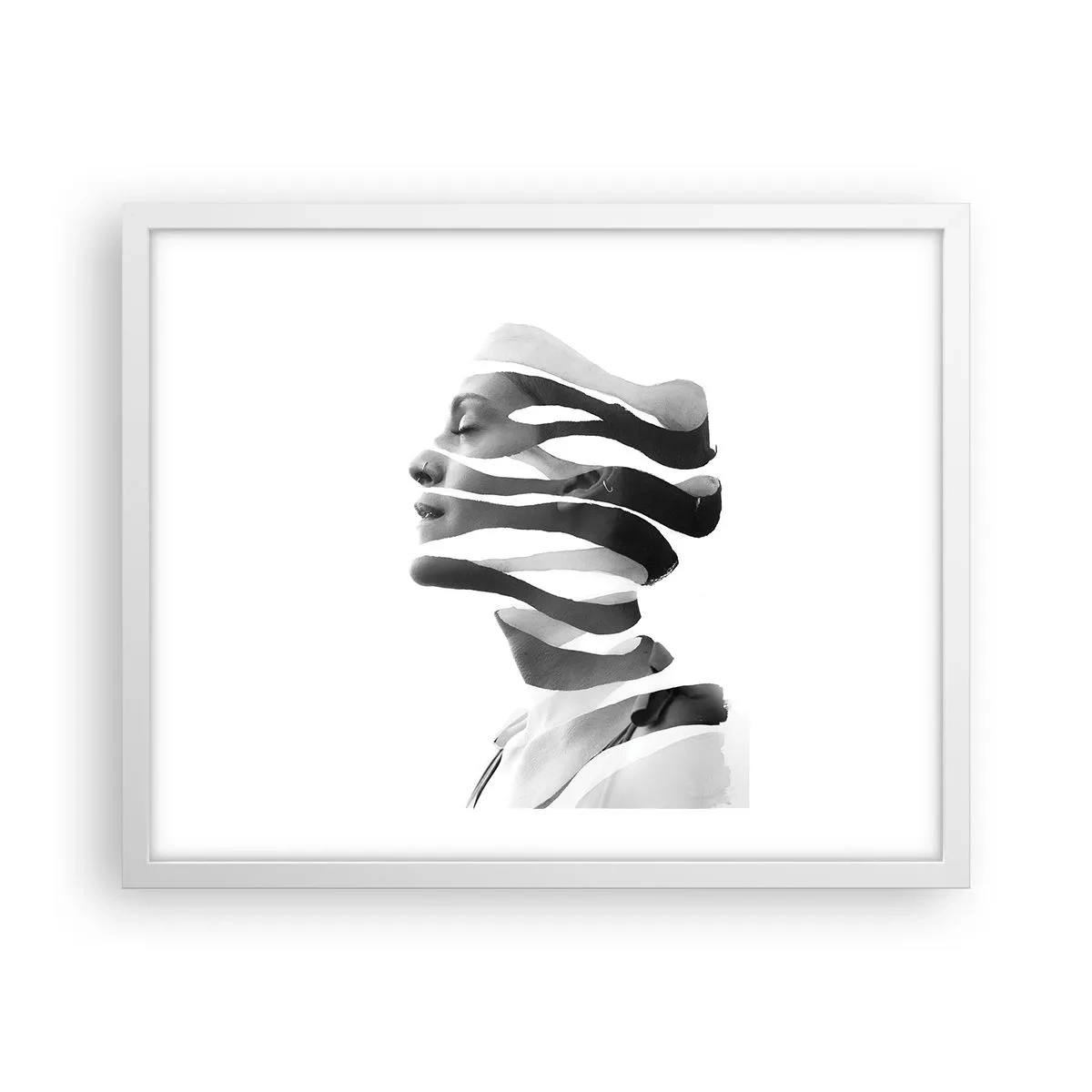 Affiche dans un cadre blanc - Poster - Portrait surréaliste - 50x40 cm