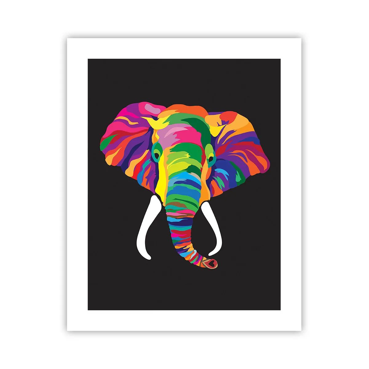 Affiche - Poster - L'éléphant qui aimait se baigner dans un arc-en-ciel - 40x50 cm