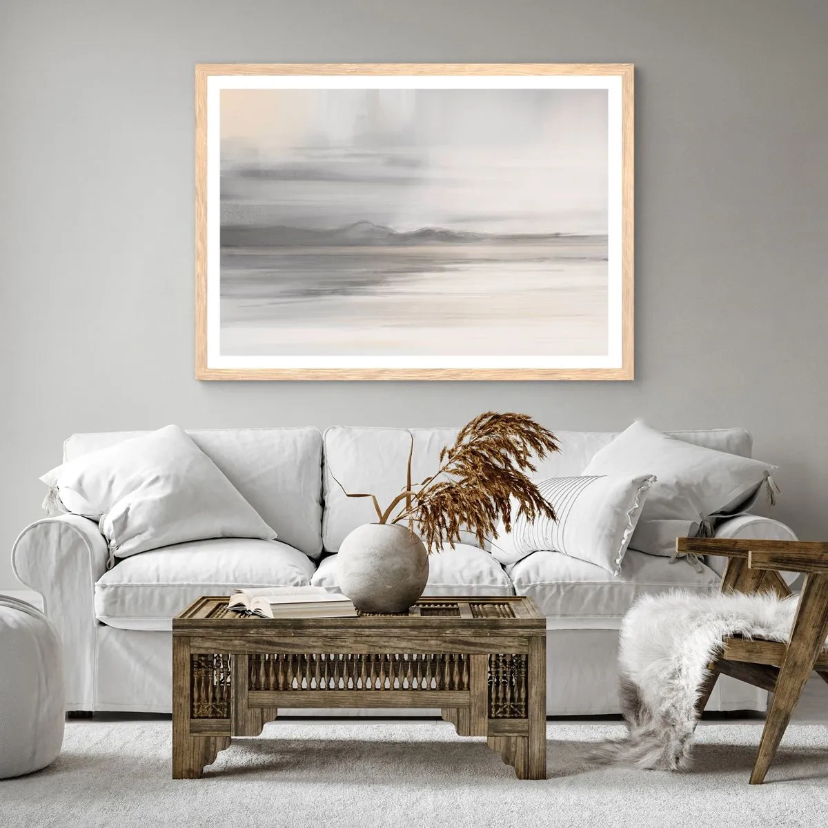 Affiche dans un chêne clair - Poster - Distance réfléchie - 100x70 cm