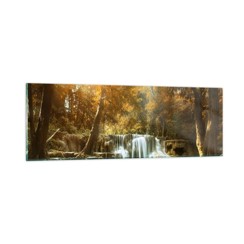 Impression sur verre - Image sur verre - Cascade du parc - 90x30 cm