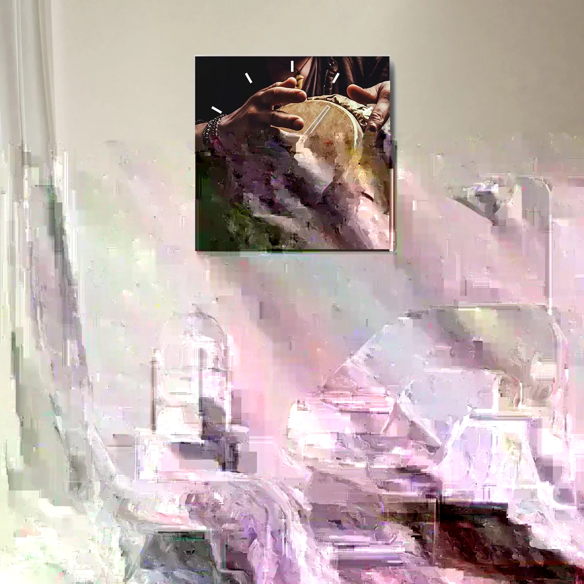 Horloge murale - Pendule murale - Au rythme du coeur - 40x40 cm