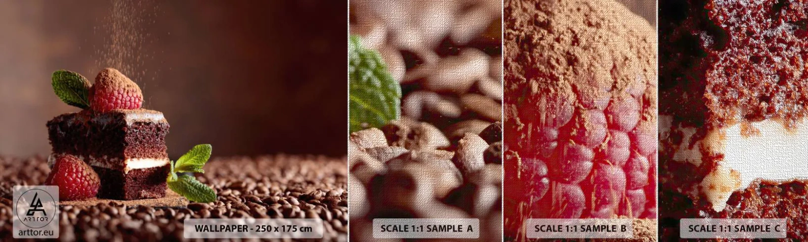 Échantillon de Papier Peint Premium Canvas - La vie est douce - Gâteau, Cuisine, La gastronomie - 100x30 cm