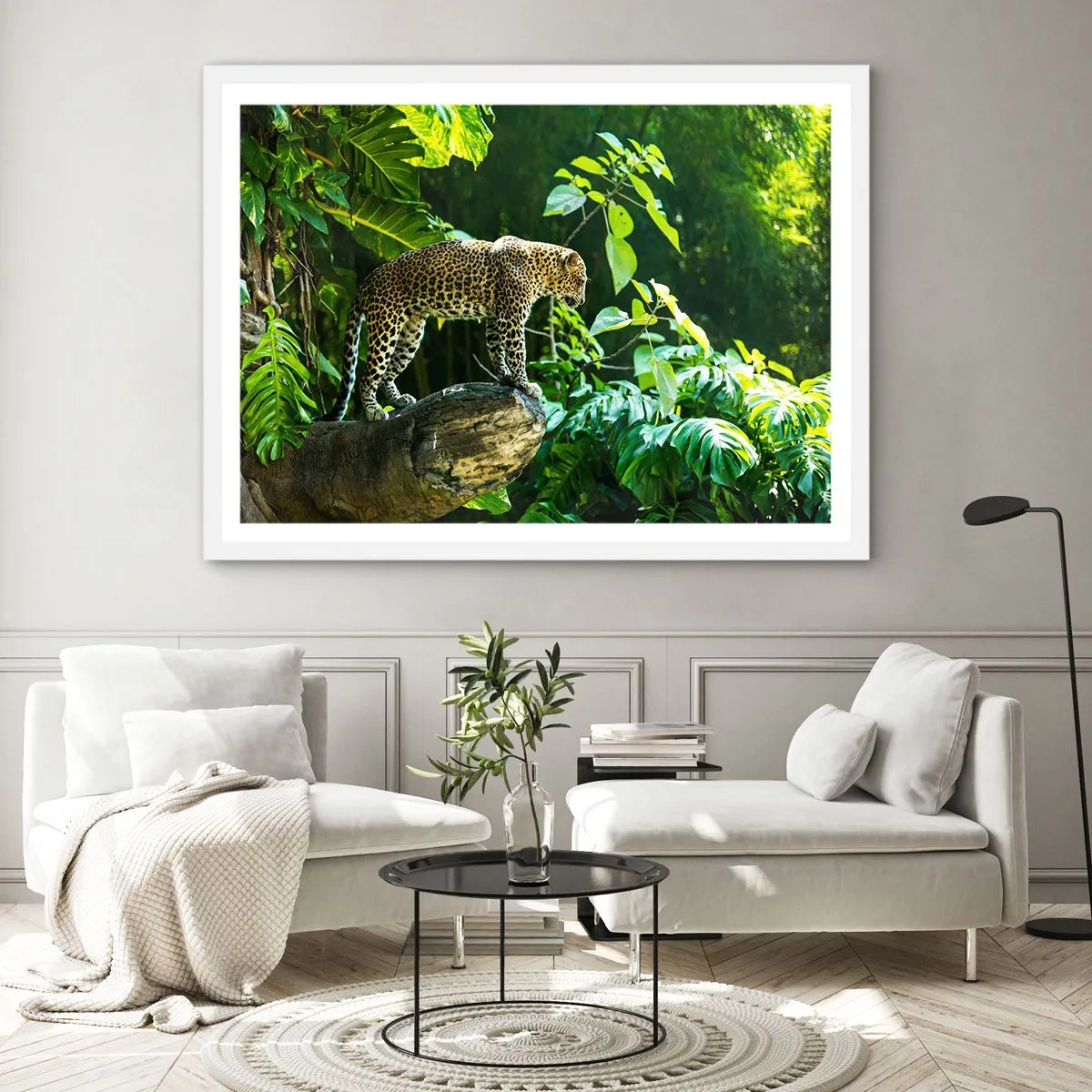 Affiche dans un cadre blanc - Poster - À la chasse? - 70x50 cm
