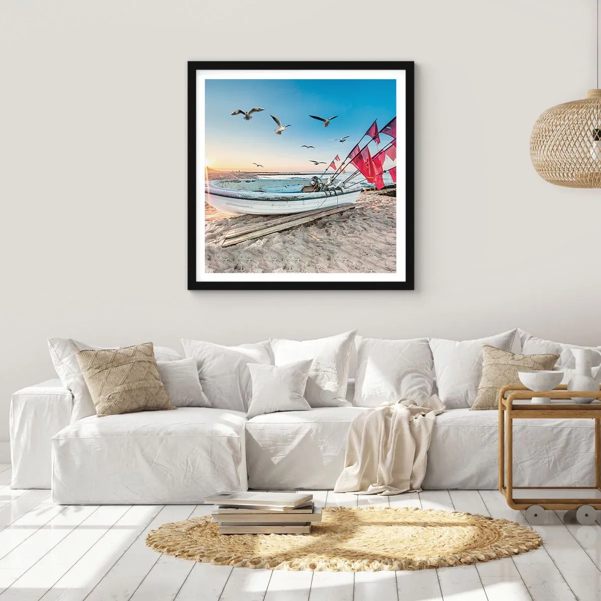 Affiche dans un cadre noir - Poster - Repos mérité - 60x60 cm