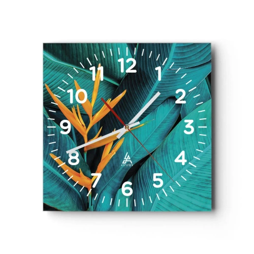 Horloge murale - Pendule murale - Fleur d'Eden - 30x30 cm