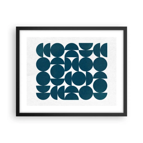 Affiche dans un cadre noir - Poster - Cercles et demi-cercles - 50x40 cm